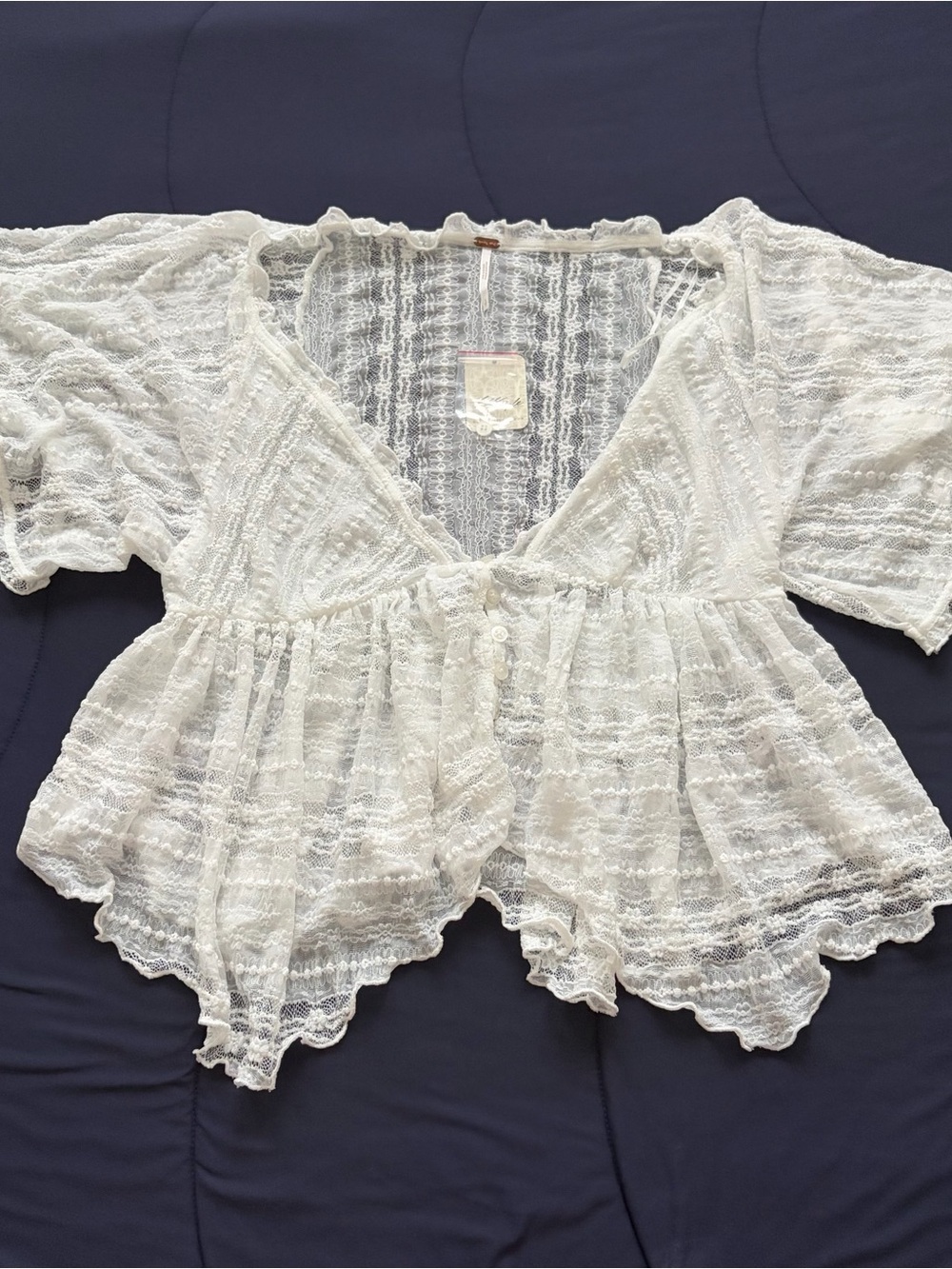Free People In Your Dreams Lace Top in Clean Ivory - Picture 2 of 10